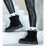  Black eco-suede platform snow boots decorated with fur Peters | shoptok.hr