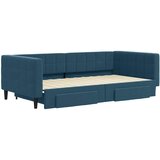  Dnevni krevet na razvlačenje s ladicama plavi 100x200 cm baršun | shoptok.hr