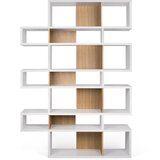 TemaHome bijela biblioteka sa svjetlosmeđim detaljima London, visine 220 cm | shoptok.hr