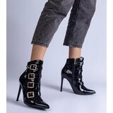 Gemre Adriana black patent stiletto ankle boots | ePonuda.com