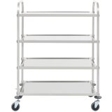 Furnova Kuhinjski voziček 4-nadstropni 107x55x125 cm nerjaveče jeklo, (21951330) | Shoptok.si