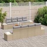  9-dijelni set vrtne sofe s jastučićima bež poli ratan akacija | shoptok.hr