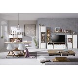Mömax tv-element alamo, bela, barva hrasta, led | Shoptok.si