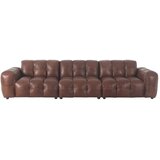 Dutchbone Rjava usnjena sedežna garnitura 364 cm Hackman – | Shoptok.si