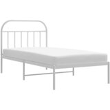  Metalni okvir za krevet s uzglavljem bijeli 100x190 cm | shoptok.hr