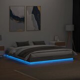  Okvir kreveta s LED svjetlima siva boja hrasta 200 x 200 cm | shoptok.hr