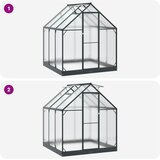  Vrtni staklenik s vratima Antracit 183,5 x 183,5 x 207 cm | shoptok.hr