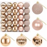  Set božićnih kuglica 50 kom. Ružičasto zlatni 8 cm Polistiren | shoptok.hr
