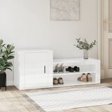 vidaXL Ormarić za cipele sjajni bijeli 130x35x54 cm konstruirano drvo Cijene