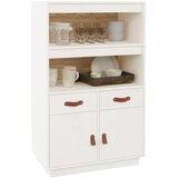  Visoka komoda bijela 67 x 40 x 108,5 cm od masivne borovine | shoptok.hr