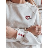 DStreet Bluza damska oversize z haftem serc MONLOVE szara | Shoptok.si