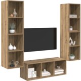 vidaXL Set TV omar s polico 3 pcs artisan hrast 37 x 37 x 142.5 cm | Shoptok.si