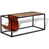 The Living Store Klubska mizica z držalom za revije iz pravega usnja 110x50x45cm - Klubska Mizica, (21495277) | Shoptok.si