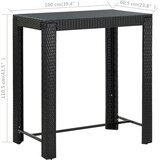  Vrtni barski stol crni 100 x 60,5 x 110,5 cm od poliratana | shoptok.hr