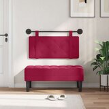  Držeće uzglavlje Zidne Vinska crvena 90 x 55 x 5 cm Baršun - boja crnog vina 80 cm bez LED | shoptok.hr