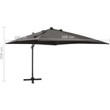 Konzolni suncobran sa stupom i LED svjetlima 300 cm antracit | shoptok.hr