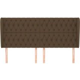 Uzglavlje s ušima tamnosmeđi 203x23x118/128 cm od tkanine | shoptok.hr