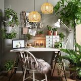  Immax 08258L - Visilica na sajli PELO 1xE27/40W/230V, prečnik 30 cm, ratan | Eponuda.com