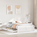 vidaXL Posteljni okvir brez vzmetnice bel 140x200 cm trdna borovina Cene
