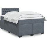Box spring krevet s madracem tamnosivi 120 x 200 cm baršunasti | shoptok.hr