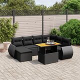 vidaXL 8-dijelni set vrtnih sofa od poliratana s jastucima crni | shoptok.hr
