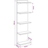 Zidna polica Dimljeni hrast 30 x 15 x 100 cm - Dimljeni hrast 1 30 x 15 x 100 cm (5 etaža) | shoptok.hr