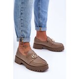 Laura Messi Women's Leather Half-Boots with Ornament Dark Beige Rosefalls | Shoptok.si