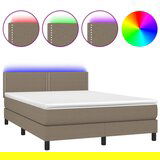 Maison Chic Box spring postelja - Vzmetna postelja z vzmetnico LED taupe 140x190 cm blago SL21657, (21891057) | Shoptok.si