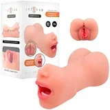 Deep Touch Riley - realistična usta i vagina masturbator (prirodna)