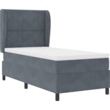 vidaXL Box Spring Krevet s Madracem Tamno Siva 90x190 cm Baršun | shoptok.hr