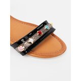 Shelvt Black flat sandals with colorful studs | Shoptok.si