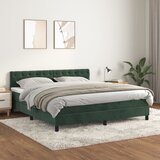 vidaXL Box spring postelja z vzmetnico temno zelena 160x200 cm žamet Cene