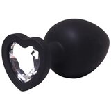 Fantasy Veliki silikonski analni dildo Srce sa dijamantom, Crni Cene