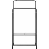  Stalak za odjeću s policom s kotačem Crna 80 x 53 x 156 cm | shoptok.hr
