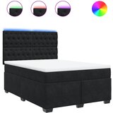 vidaXL Box spring postelja z vzmetnico črna 160x200 cm žamet, (21309736) Cene
