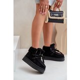 Boto FR1 Women's Lace-Up Snow Boots with Thick Sole Black Loso | Eponuda.ba