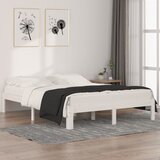 Maison Chic Posteljni okvir - Dvoposteljna postelja - Zakonska postelja bel iz trdnega lesa 150x200 cm-J10187, (21770161) | Shoptok.si