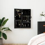 vidaXL Omarica za nakit z ogledalom stenska črna 30x8,5x67 cm | Shoptok.si