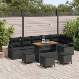  Sjedeća garnitura za vrt 10 kom. Crna Poli ratan 287 x 122 x 85 cm | shoptok.hr
