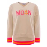 Zwillingsherz Sweater majica 'Dana' sivkasto bež / narančasta / magenta