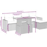  6-dijelni set vrtnih sofa od poliratana s jastucima sivi | shoptok.hr