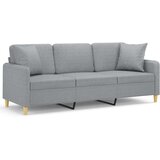 vidaXL Kavč trosed z blazinami svetlo siv 180 cm blago | Shoptok.si