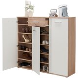 CARRYHOME omara za čevlje bela, hrast sonoma | Shoptok.si