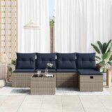  Sjedeća garnitura za vrt 6 kom. Poli ratan Siva 55 x 55 x 37 cm | Shoptok.si