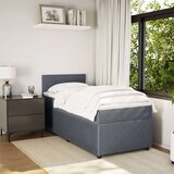 vidaXL Box spring postelja z vzmetnico temno siva 80x200 cm žamet | Shoptok.si
