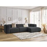 Bobochic Paris Temno siva kotna sedežna garnitura iz tkanine bouclé (desni kot) Zephyr – | Shoptok.si