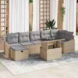 vidaXL 8-dijelni vrtni kauč set s jastučićima bež poli ratan | shoptok.hr