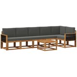 vidaXL Zunanja garnitura za sedenje 7 pcs Naravna in antracitna, (5000281771) | Shoptok.si