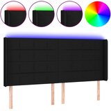  LED uzglavlje crno 203 x 16 x 118/128 cm od tkanine | Eponuda.ba