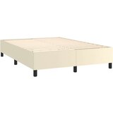 vidaXL Box spring posteljni okvir krem 140x190 cm umetno usn | Shoptok.si